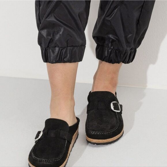 Birkenstock Buckley Suede Leather Clogs- Black - Picture 7 of 16
